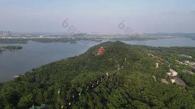 航拍湖北武汉东湖景区5A景区